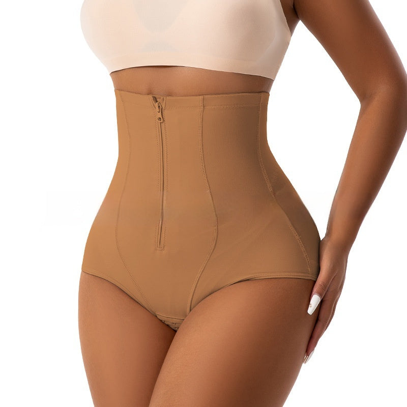 Large Size Belly Contraction Bottom Buckle Double Pressure Elastic Shaping Pants