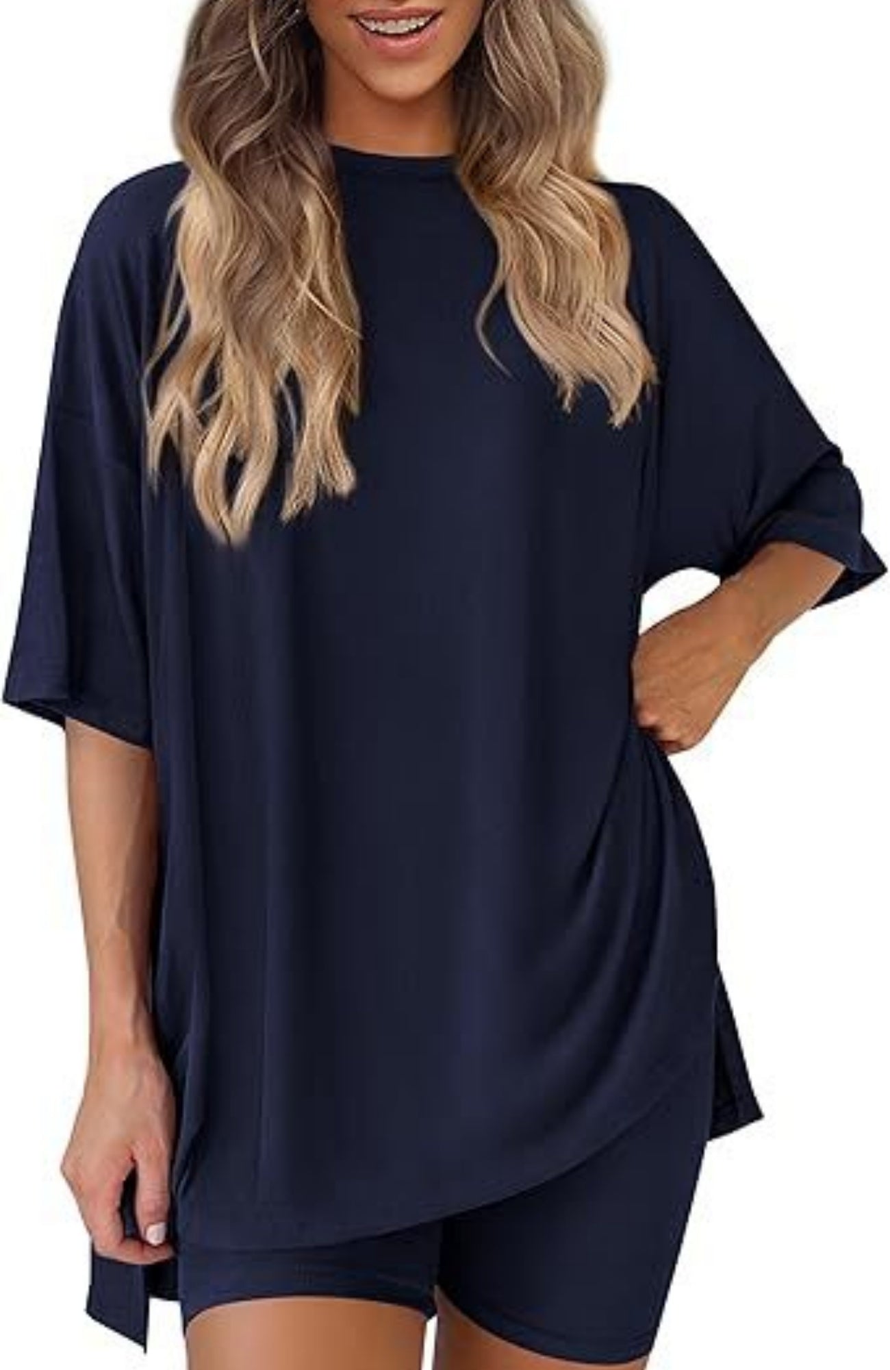 New Loose Fashion Solid Color Casual Two-piece Suit