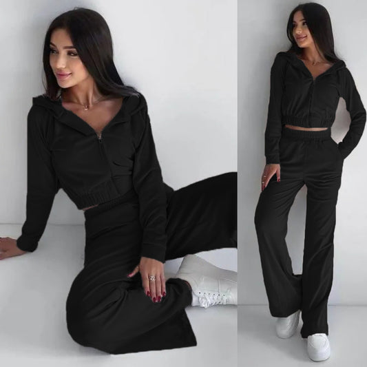 Hooded Casual Sweatshirt Suit Two-piece Set