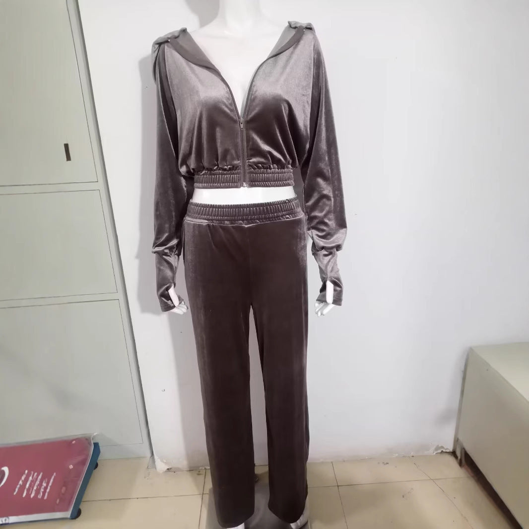 Hooded Casual Sweatshirt Suit Two-piece Set