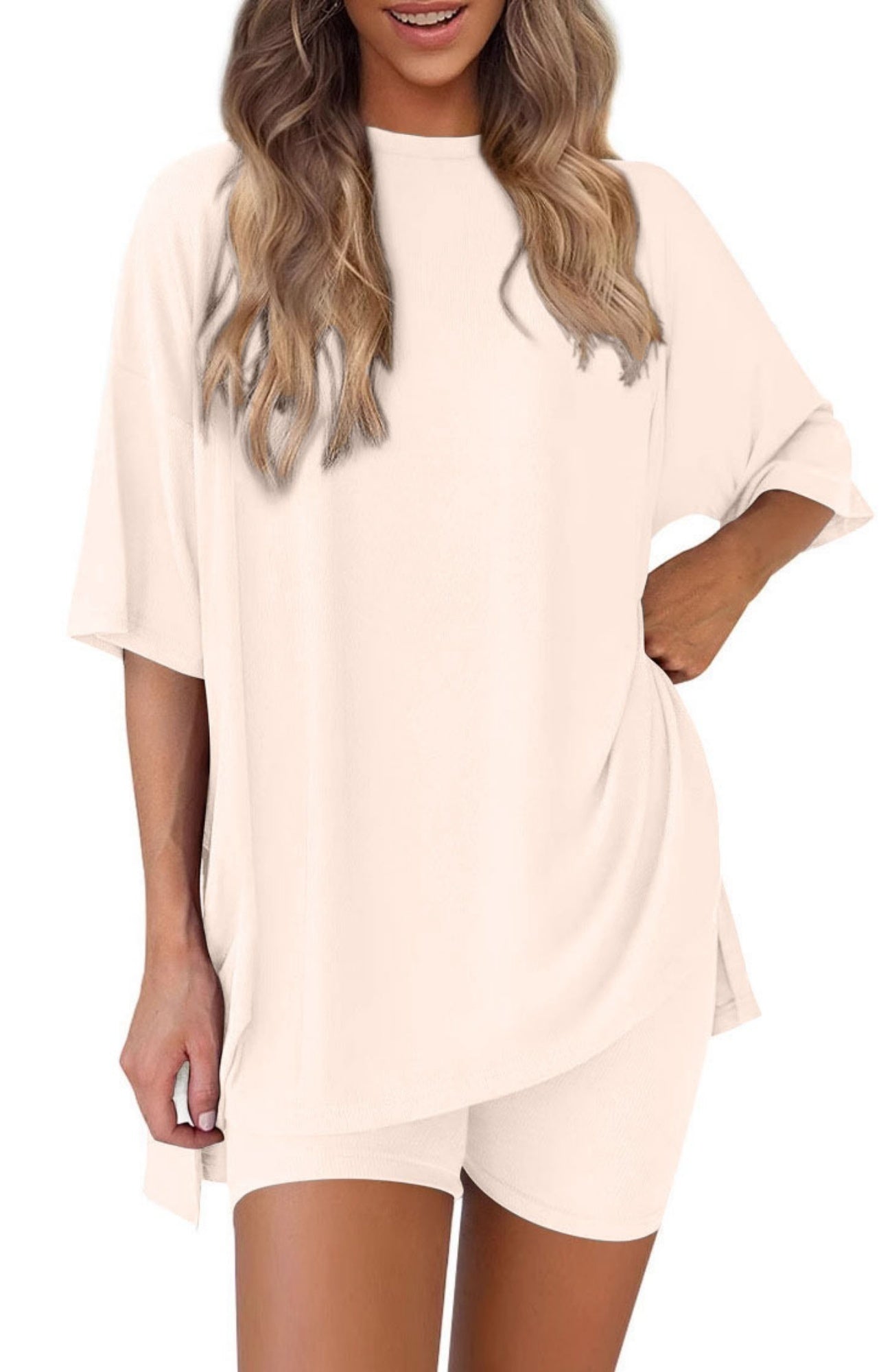 New Loose Fashion Solid Color Casual Two-piece Suit