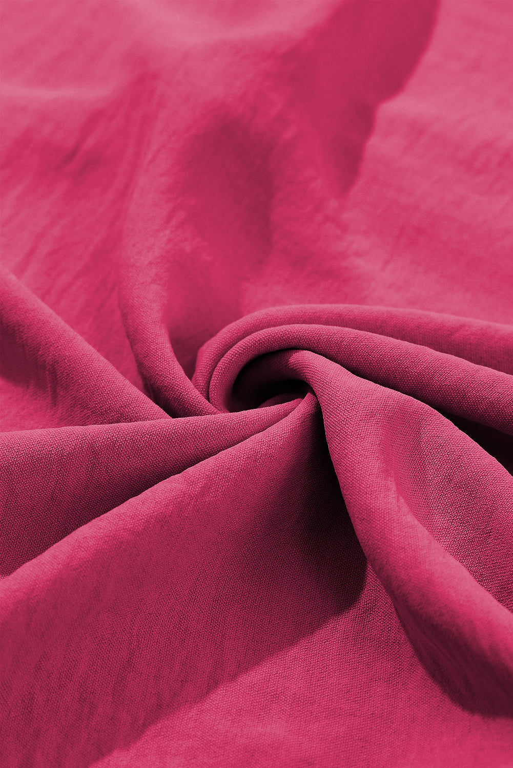 Rose Red Notched Neck Batwing Sleeve Blouse