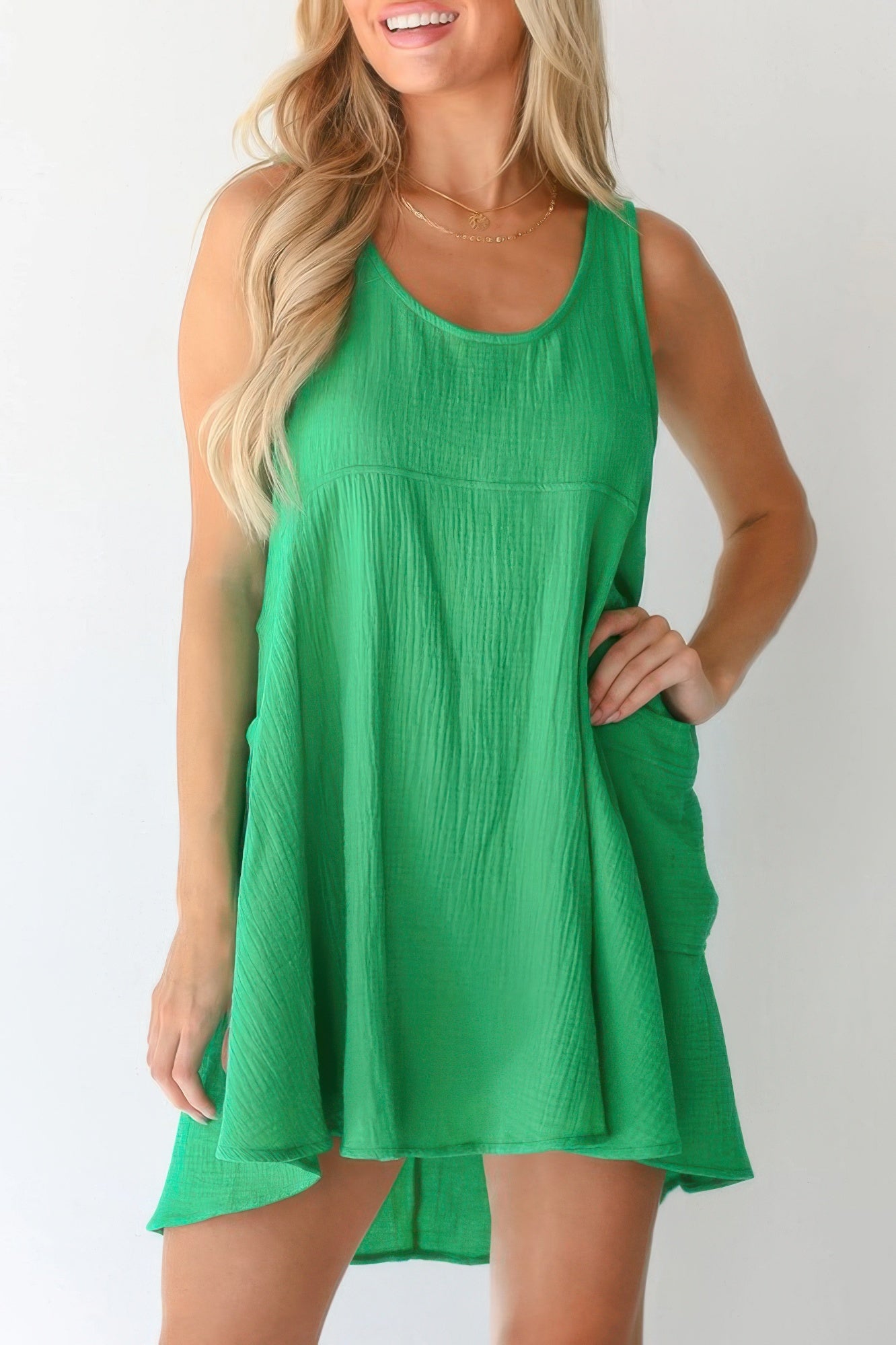 Off Shoulder Open Back Knot Pleated Mini Dress