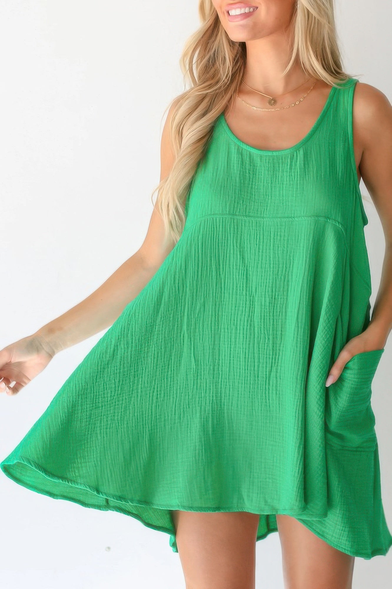 Off Shoulder Open Back Knot Pleated Mini Dress