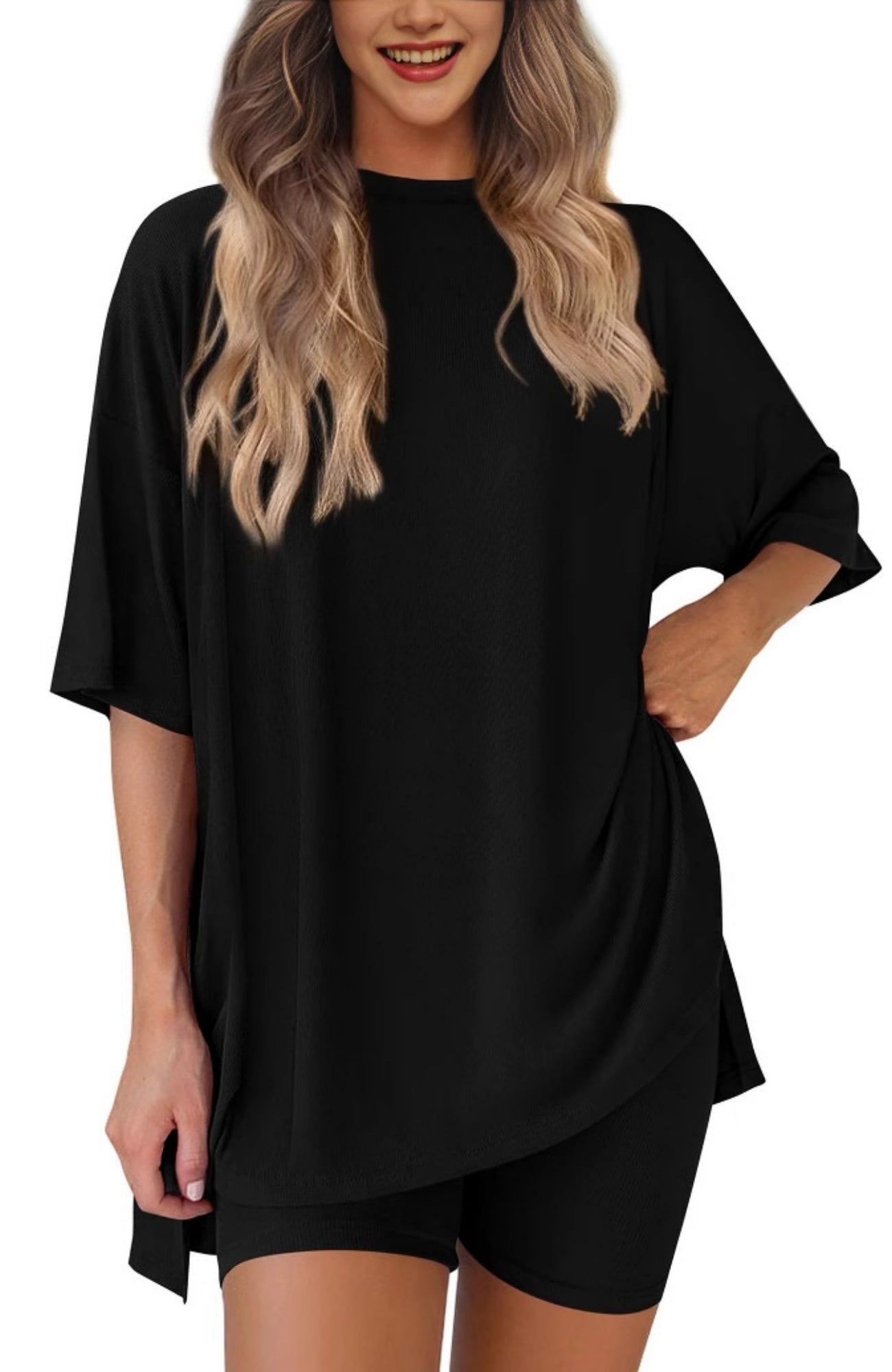 New Loose Fashion Solid Color Casual Two-piece Suit