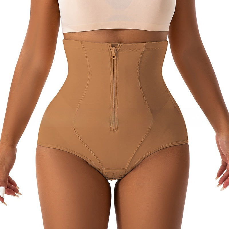 Large Size Belly Contraction Bottom Buckle Double Pressure Elastic Shaping Pants